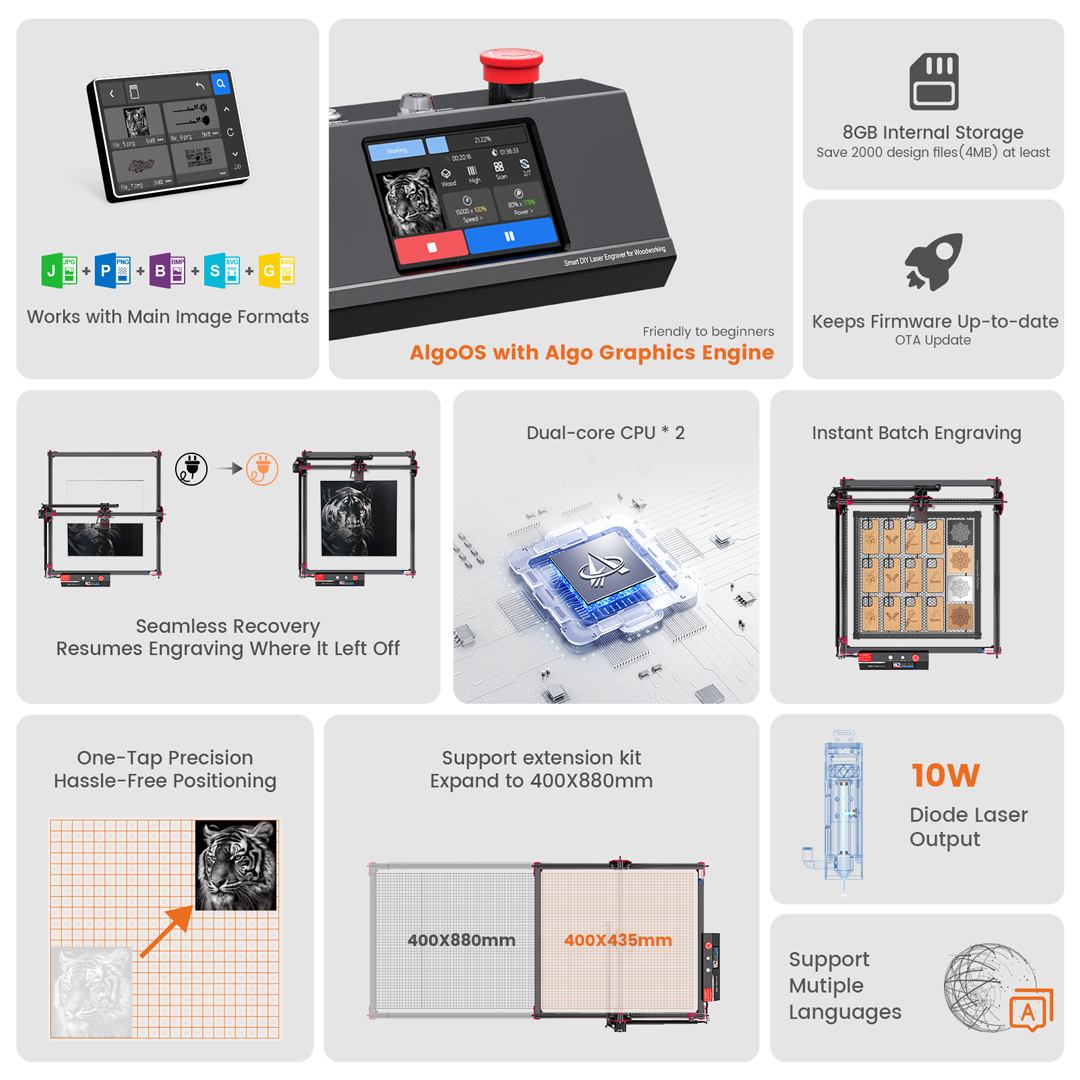 AlgoOS Control Smart High Powe – обзор и цена Industrial Laser Engraver