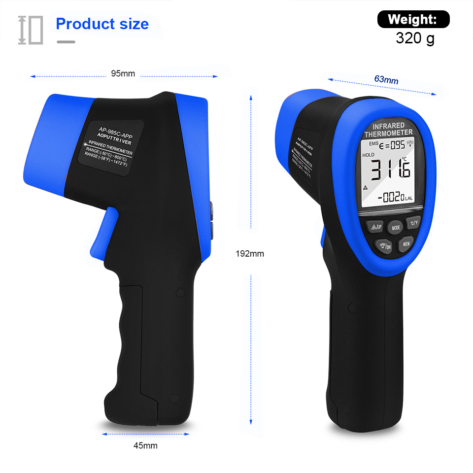 Инфракрасный термометр, цифров – обзор и цена Industrial Laser Measuring Device